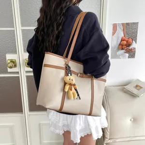 Retro texture large capacity tote bag 2026 summer new fashion versatile single shoulder handbag