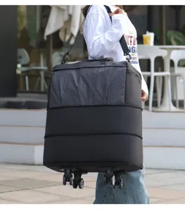 Sac de voyage à roulettes extensible avec roues et bandoulière pratique et solide.