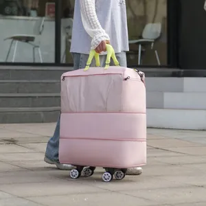 Sac de voyage extensible à roulettes, grand sac de transport pliable pour femmes et hommes