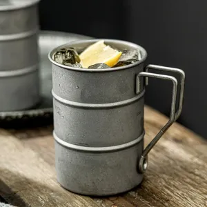 304 roestvrijstalen mok retro industriële bierbeker buiten camping waterkoffiebeker