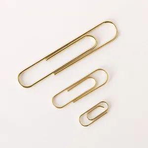 Goldene Metall Büroklammern Set, große und kleine Briefklammern Lesezeichen für das Büro.