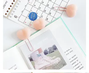 Simpatici fermagli per carta in gomma morbida rosa a cuore antistress cancelleria creativa