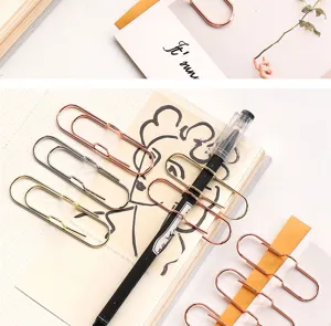 Metal pen clips bookmark set, electroplated multi-color paper holders for journal notebook.