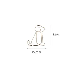 Cute metal puppy paperclip, creative shaped paper clip for office and school stationery.
