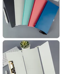 Aluminum folding nursing clipboard 3-fold portable writing board with metal clip detail