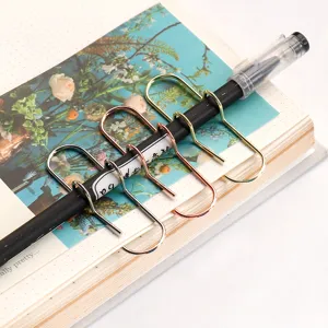 Metal Pen Clip Paperclip Bookmark Portable Fixed Pen Holder Office Desk Accessories Gold Rose Gold Stationery Supply