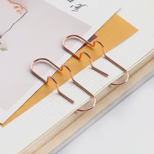 Rose gold metal pen clip notebook bookmark portable journal stationery holder accessory