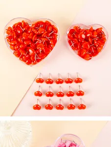 Cute heart shaped push pins with clear plastic box creative decorative thumb tacks for cork board
