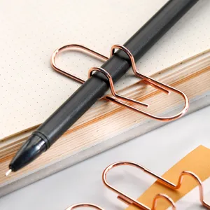 Rose gold metal pen clip, multi-functional planner bookmark holder for journal notebooks.