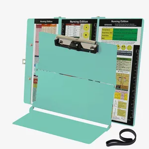 Foldable nursing clipboard with medical reference cheat sheets, aluminum portable folding medical pad.
