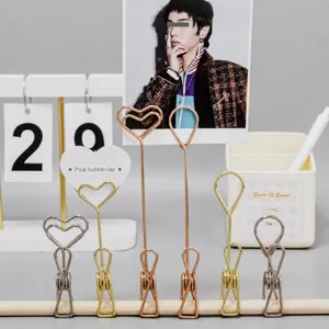 Pinza memo metal escritorio soporte vertical tarjeta mensaje creativo foto soporte mesa