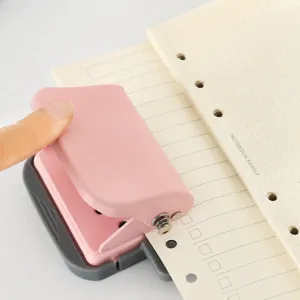 Loose Leaf Paper Puncher Portable Handheld Binder Punch Tool Macaron Color Office School Stationery Supplies