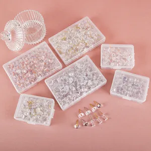 Boxed transparent pushpins assortment set with clear heart and ball thumb tacks for cork board