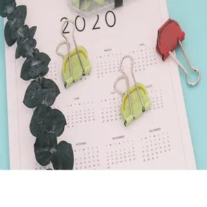 Cute fruit metal binder clips for student stationery, paper organizing, and planner office supplies.