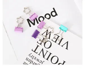 Clips metalliche colorate a forma di stella graffette simpatiche per scuola e ufficio.