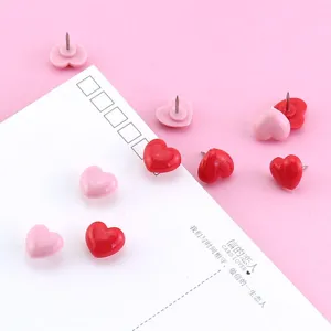 Cute pink heart push pins colorful plastic thumb tacks for cork board bulletin board deco