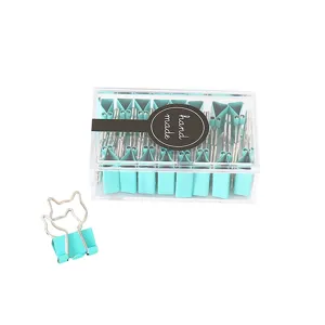 Clips per carta a forma di gatto simpatiche mollette metalliche cancelleria per ufficio scuola