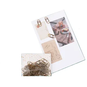 Mini heart metal paper clips, cute creative small stationery for office school and journaling.