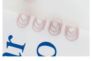 Mini pink heart paper clips cute aesthetic stationery metal binder clips for office school