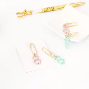 Cute metal paperclips with lovely bear charms, ideal for book, planner and office stationery.