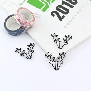 Cute deer shaped metal paper clips creative bookmarks for office and school stationery