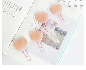 Clip per carta in gomma morbida premibile creativa simpatico cuore rosa cancelleria