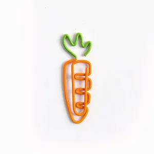 Cute carrot shaped metal paperclips creative colorful stationery clips for office and school use