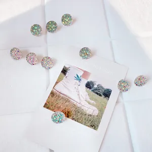 Sparkling crystal rhinestone pushpins decorative thumbtacks for cork board photo wall cute.
