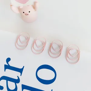 Mini Pink Heart Paper Clips Cute Ins Style Plastic Coated Metal Clips For Office School Stationery Planner Bookmarks