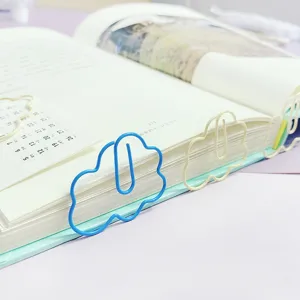 Creative Cloud Shape Paper Clips Cute Metal Plastic Coated Office School Bookmarks Document Organization Clips