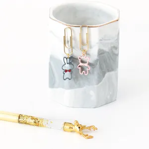 Cute metal paper clips with creative animal charms, ideal for office stationery and book marker use.