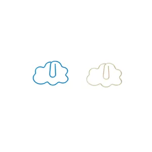 Creative cloud shaped paper clips metal plastic coated cute bookmarks for office school stationery
