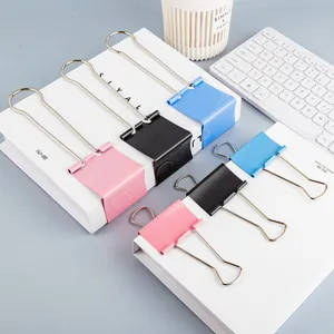 Extra large metal binder clips 60mm long tail paper clamps colorful office stationery