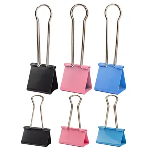 Extra large long tail binder clips metal paper clamps office stationery 60mm assorted