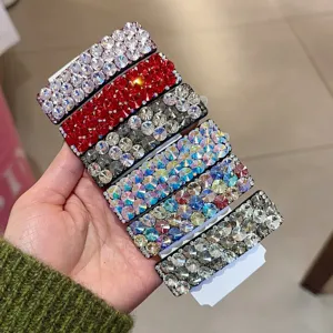 Koreanisches Design Luxus Legierung Voll Strass Rechteckig Haarspange Glänzend Geometrisch Tschechische Kristalle BB Haarnadel Für Damen