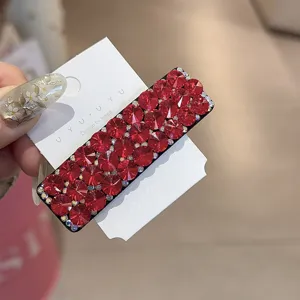 Rote Strass Haarklammer glitzernde Haarnadel elegante Haarspange fur Damen Schmuck