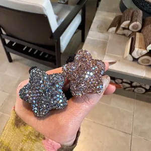 Chouchous étoile en strass étincelants, élastiques à cheveux pour queue de cheval de femme.