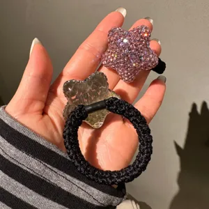 Chouchou étoile strass brillant attache cheveux élastique queue de cheval pour femme
