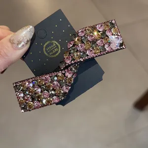 Barrette à cheveux nœud strass fait main pince à cheveux élégante en cristal