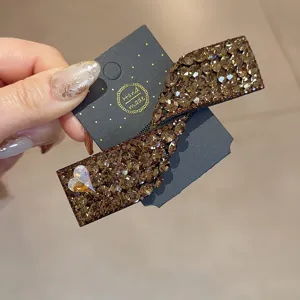 Élégante pince à cheveux nœud en strass pour femmes, barrette cristal brillante coiffure.
