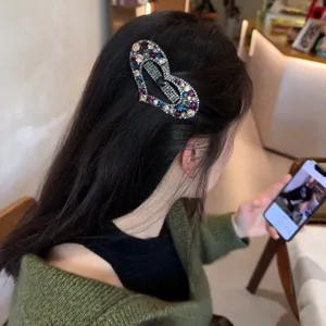 Superbe pince à cheveux cœur en strass barrette brillante cristaux pour coiffure élégante