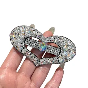 Barrettes à Cheveux Cœur en Strass Étincelants Pince à Cheveux Élégante pour Femme