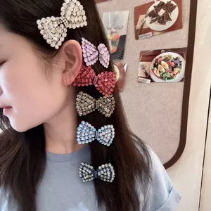 Pince a cheveux noeud strass style coreen barrette eclatante accessoires cheveux mode femme
