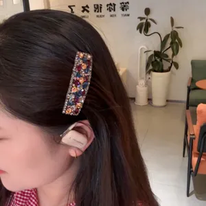 Korean luxury sparkling rhinestone hair comb French elegant crystal hair clip for women