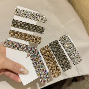 Barrette à cheveux strass étincelante style coréen pince latérale en cristal brillant femme