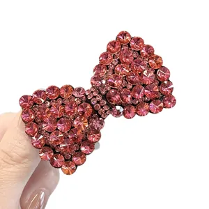 Pince à cheveux nœud strass scintillante pour femmes, élégante queue de cheval pince bec de canard.