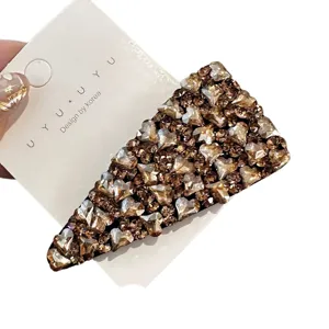 Barrettes à cheveux strass scintillantes pour femmes, pince élégante cristal cœur mode.