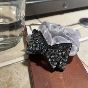 Cravatta per capelli con fiocco pieno di diamanti coreani in raso coda di cavallo