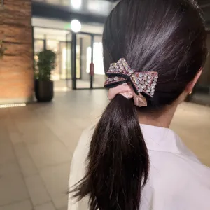Elastico per capelli con fiocco in strass coda di cavallo cristallo scintillante elegante