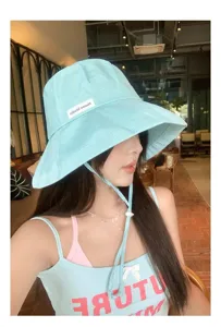 Cappello a secchiello a righe fresco giapponese da donna, cappello da sole estivo.